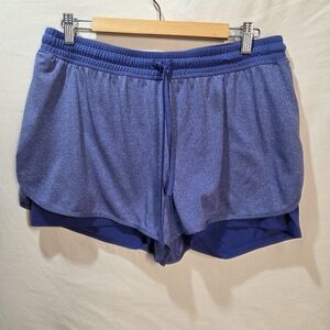 Champion Purple Jogging Shorts Size XL Loose Outer Spandex Inner Tie Waist